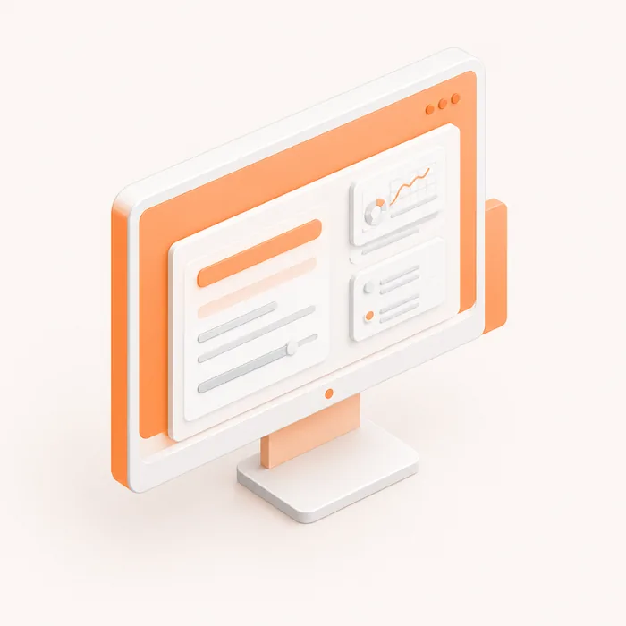 Ilustración 3D de desarrollo web